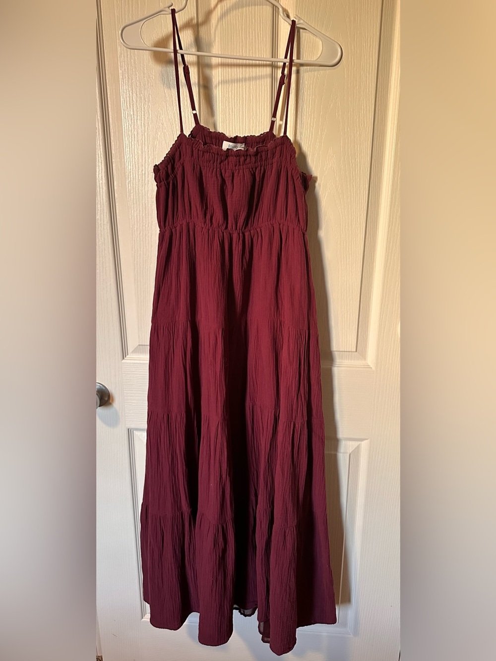 Bluivy Wine/Purple Maxi Dress with Smocked Bodice